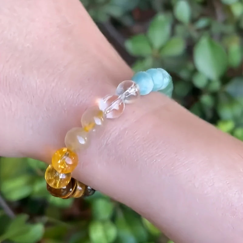 Healing Bracelet with Green Malachite and Tiger's Eye
