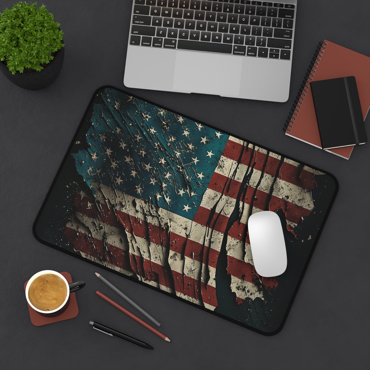 Tattered American Flag Desk Mat