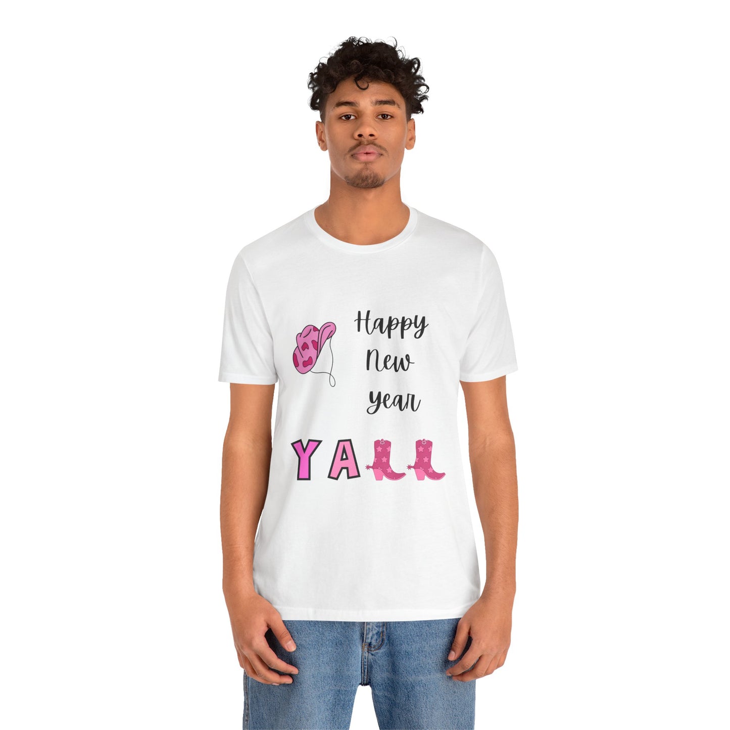 Happy New Year Country Folk Unisex Tee - Boots and T-Shirts Over City Lights and Heels