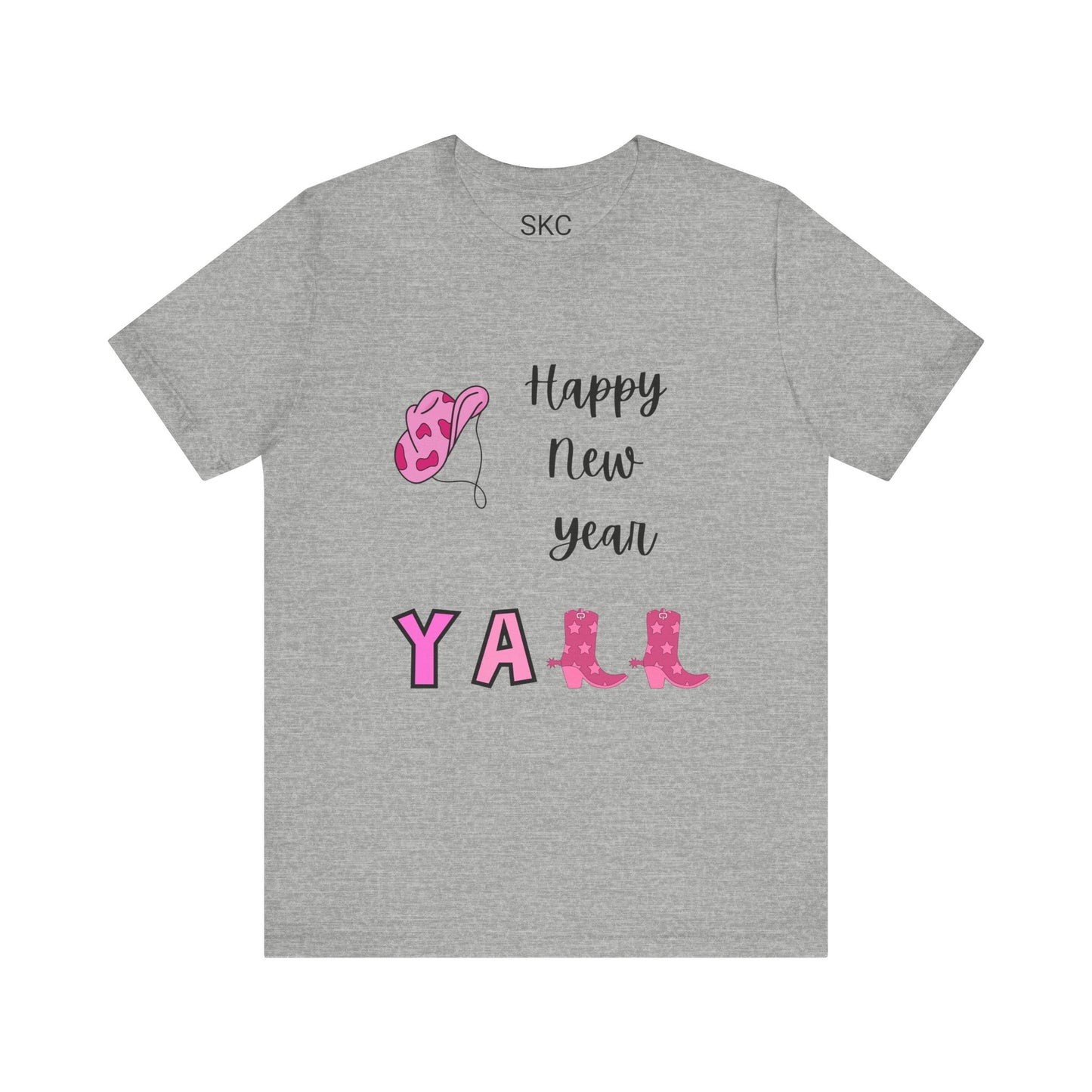 Happy New Year Country Folk Unisex Tee - Boots and T-Shirts Over City Lights and Heels