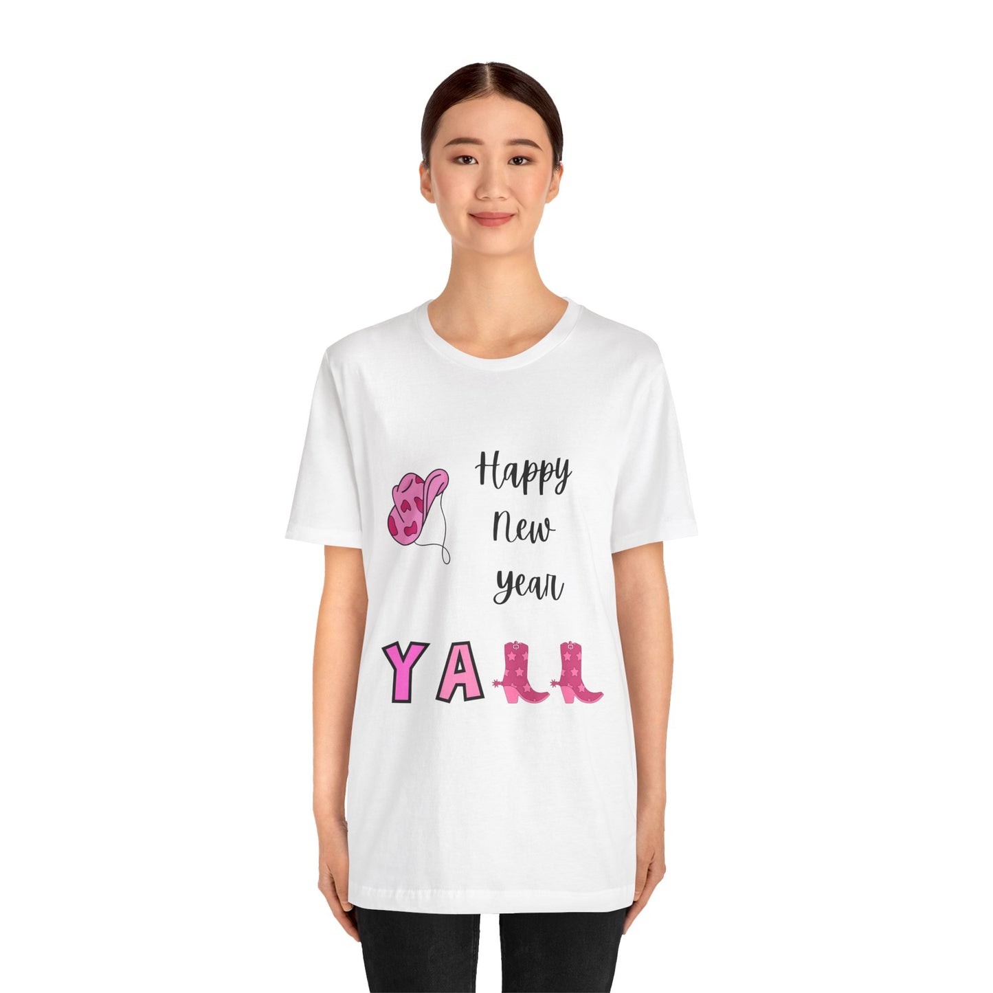 Happy New Year Country Folk Unisex Tee - Boots and T-Shirts Over City Lights and Heels