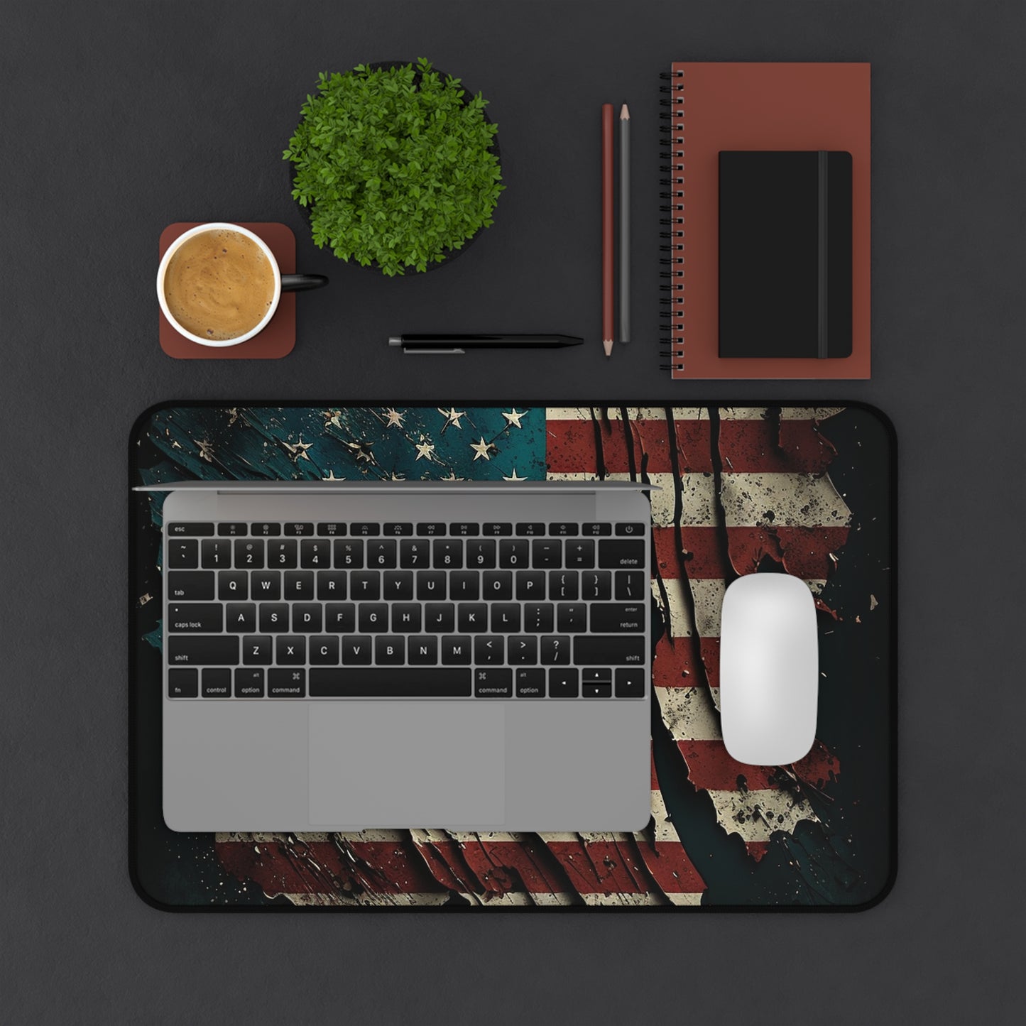 Tattered American Flag Desk Mat